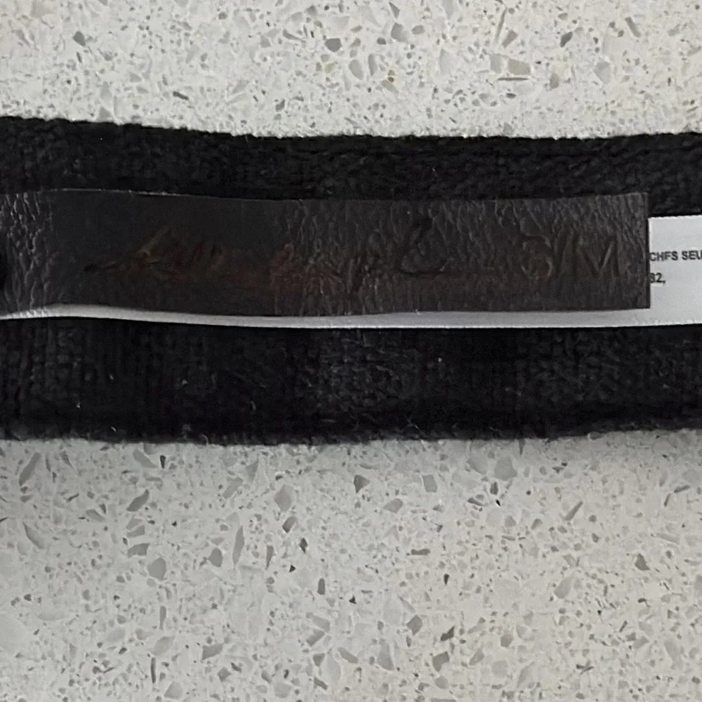 NWOT Free People Moving to Mars Belt Cotton S/M Green Black Leather Cotton Retro